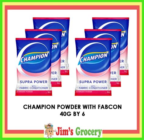 Jims Champion Powder Supra Power Power W Fabcon Pink 40g Bundle By 6