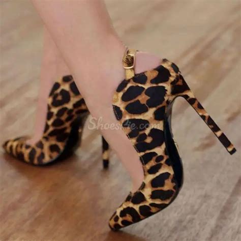 European Style Women Sexy Leopard Print Suede Leather Slingback Exposed