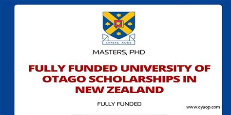 Fully Funded University Of Otago Scholarships In New Zealand