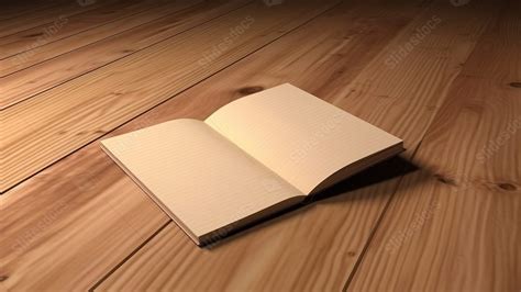 Blank Notebook With Notepad On Wooden Floor Powerpoint Background For