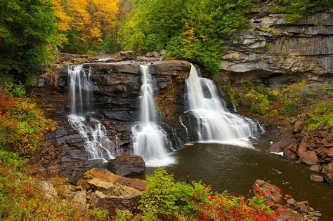 Blackwater Falls River Colorful Creek Blackwater Silent Triple