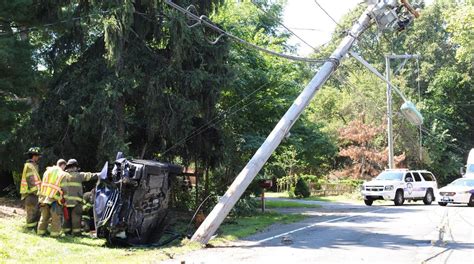 Route 111 Closed After Car Hits Utility Pole Police Say Newsday