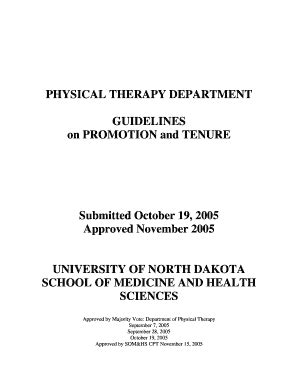 Fillable Online Med Und PHYSICAL THERAPY DEPARTMENT GUIDELINES On