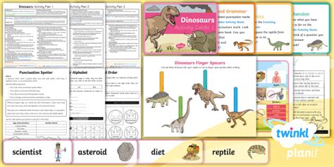 Dinosaurs Guided Reading Y1 Unit Pack Teacher Made