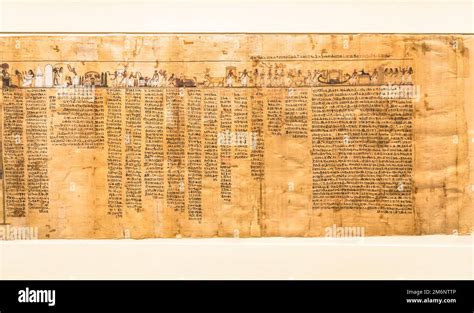Ancient Egyptian Papyrus With Hieroglyphic Antique Manuscript Stock