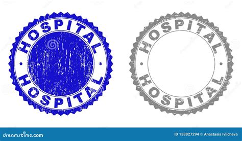 Grunge Hospital Textured Stamps Stock Vector Illustration Of Corroded