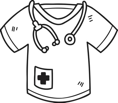 Hand Drawn Doctor Uniform Shirt Illustration Vector Art At