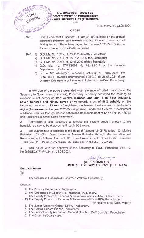 Grant of 90% subsidy on the annual insurance premium paid towards