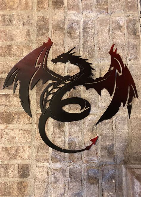 Metal Dragon Metal Art Metal Wall Art Metal Wall Decor Mind Bending Metal Art