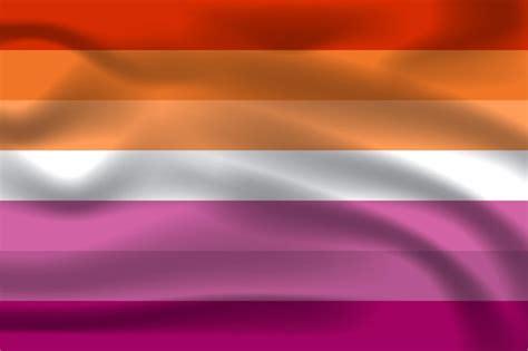 Lesbische Vlag Voor Lgbtq Gratis Vectorillustratie Premium Vector