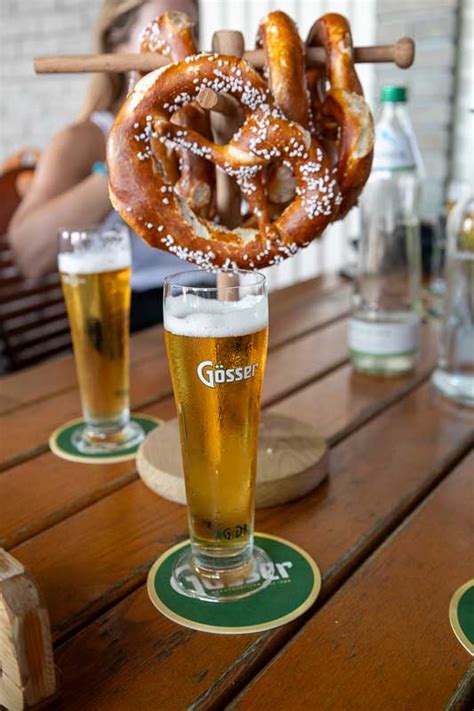 Beer And Pretzels Gosser Brau Graz Austria The Travelbunny