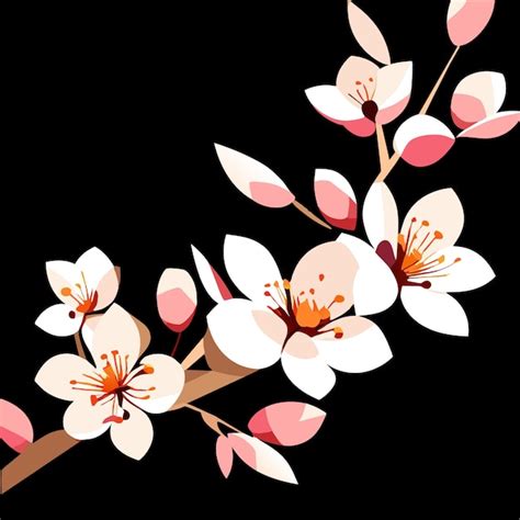 Premium Vector Sakura Blossom Branch Illustration