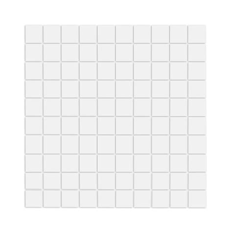 Snow Gloss 1"x1" Square Meshed l Mosaic Tile l Clay Tile l Low ...