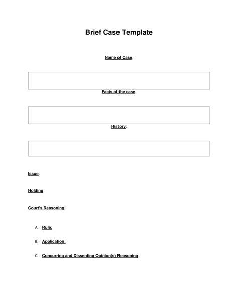 Free Printable Case Brief Templates Pdf Word