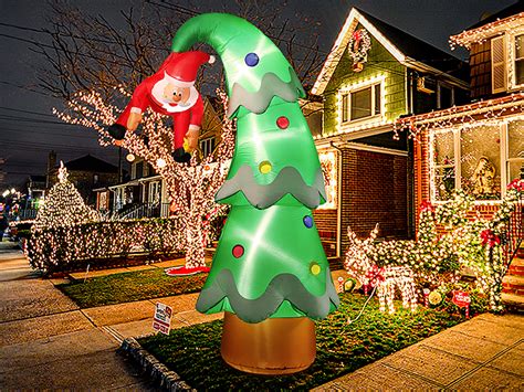 BLOOMWIN Christmas Inflatables Outdoor 8Ft Tree Santa Claus Blow Up