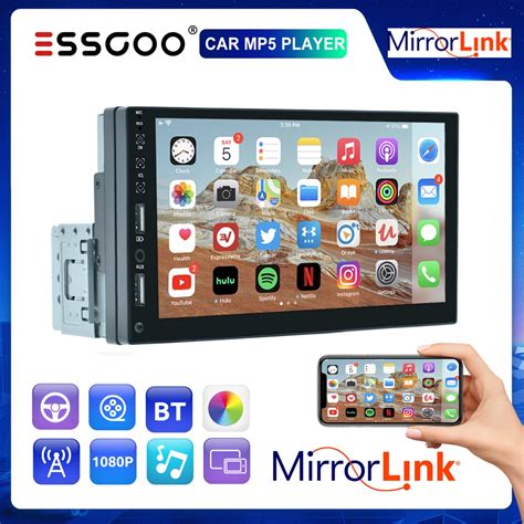 Essgoo Carplay Android Auto Single Din Multim Dia Mp Reprodutor De