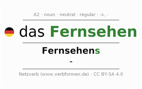 Declension German "Fernsehen" - All cases of the noun, plural, article ...