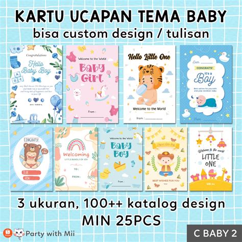 Jual Kartu Ucapan Thankyou Card LAHIRAN NEWBORN BAYI BABY 2 Isi