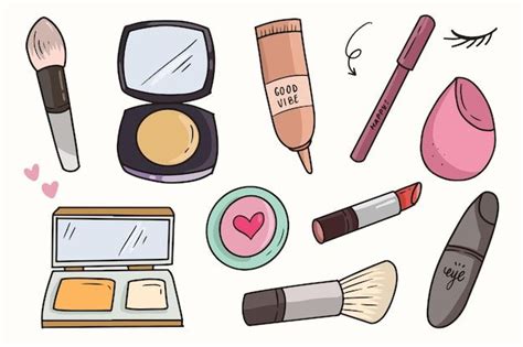 Collection De Vecteurs De Dessin De Produits Cosmétiques Maquillage