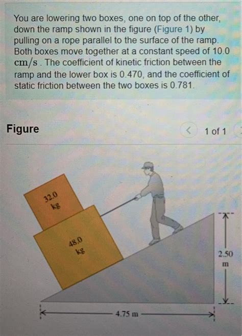 Solved You Are Lowering Two Boxes One On Top Of The Other Chegg