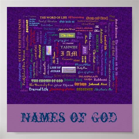 Names Of God Poster Zazzle