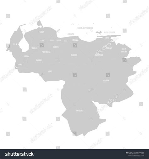 Venezuela Political Map Administrative Divisions Stock Vector (Royalty ...