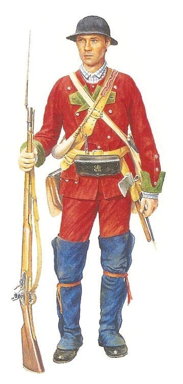 Light Infantry In 18th Century North America Top A Light Infantryman