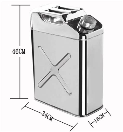 304 Stainless Steel 20L Liters 5Gallon Jerry Can Fuel Tank, 56% OFF