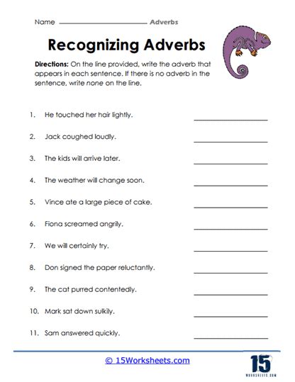 Adverbs Worksheets 15