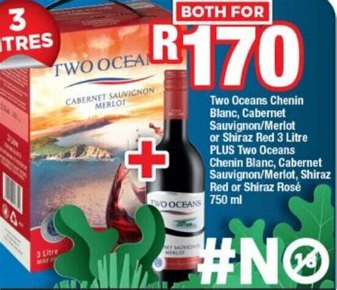 Two Oceans Blanc Cabernet Sauvignonmerlot Or Shiraz Red 3 Litre Plus Two Oceans Chenin Blanc