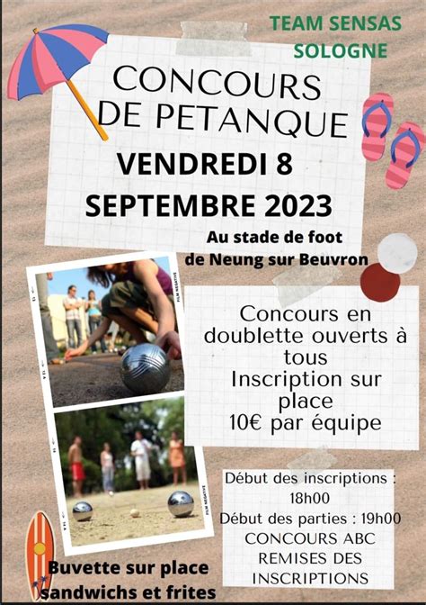 Concours De Petanque 8 Sept Neung Sur Beuvron Site Officiel