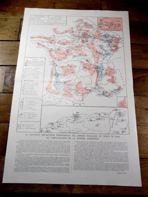 1924 LA NOUVELLE Carte de La Défense Nationale Militaria WWI Guerre 14