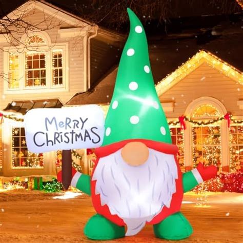 6 Ft Christmas Inflatables Gnome Xmas Inflatable Outdoor