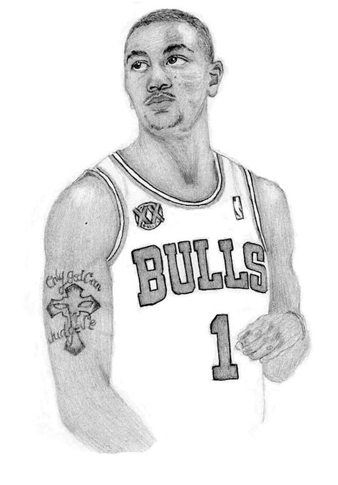 Derrick Rose Portrait Drawings