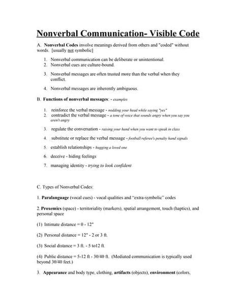 E N G L I S H Presentation Types Of Nonverbal Communication Ppt