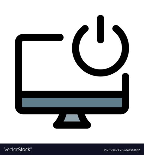 Desktop power button manages computer on and off Vector Image