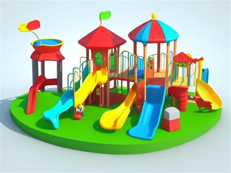 Premium AI Image | Kindergarten kids playground icon 3d ai generated