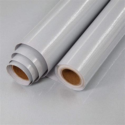 Sticky Back Plastic Roll Grey Wallpaper Self Adhesive Vinyl Wrap 40cm X