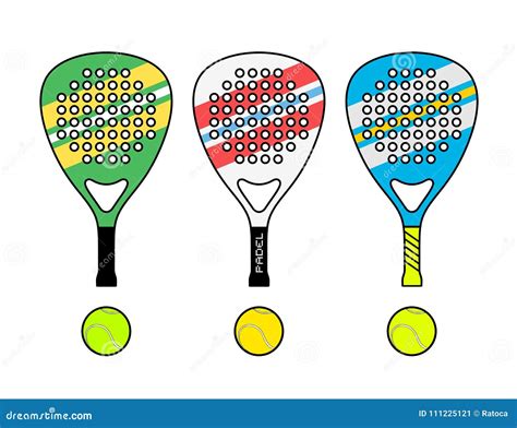 Set of Three Rackets of Padel Illustration Stock Vector - Illustration of life, racket: 111225121