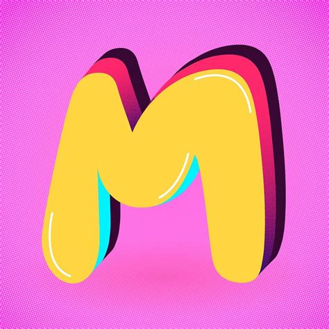 Download Free Vector Of Letter M Yellow Vector Funky Stylized