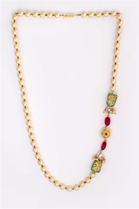 Buy Gold Plated Kundan Pearl Necklace By Dugran By Dugristyle Online At