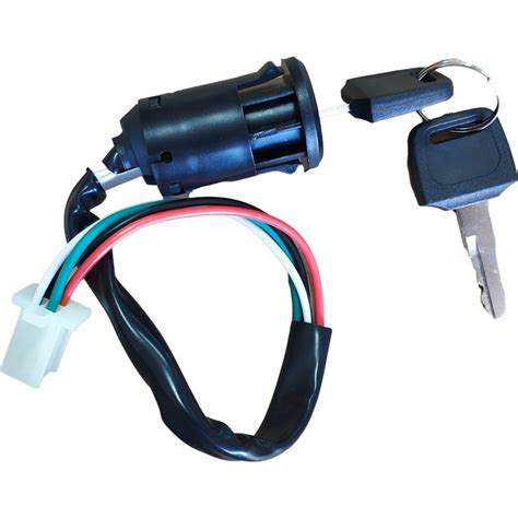 Waterproof Black 4 Wires 2 Ignition Keys Start Switch Door Lock Key For