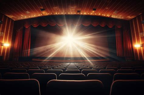 Cinema With Flash Of Light From Screen Stock Illustration