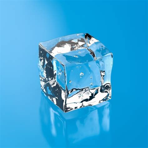 Premium Photo Ice Cube On Blue Background