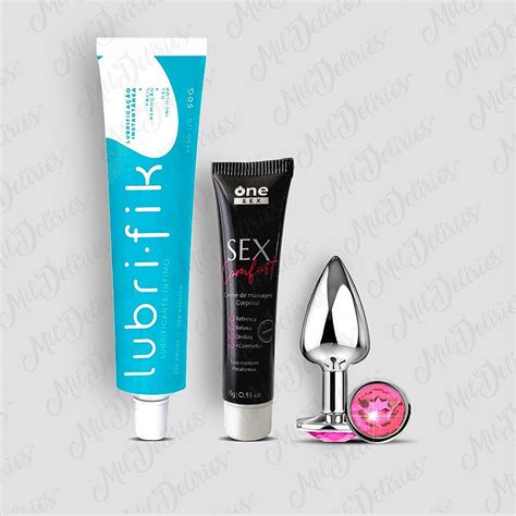 KIT Plug P Sex Comfort Lubrifik 50g Mil Delírios Sex Shop Entrega rápida e discreta