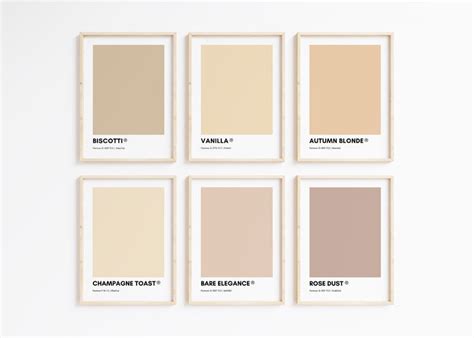 Pantone Nude Wall Art Printable Bundle Set Of Prints Nude Pantone