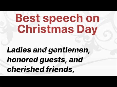 Best Speech On Christmas Day Christmas Day Speech In English