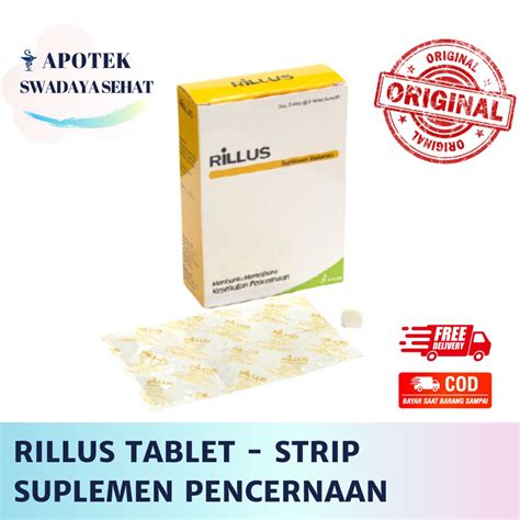 Jual RILLUS Strip Suplemen Pencernaan Per Tablet Prebiotik Probiotik