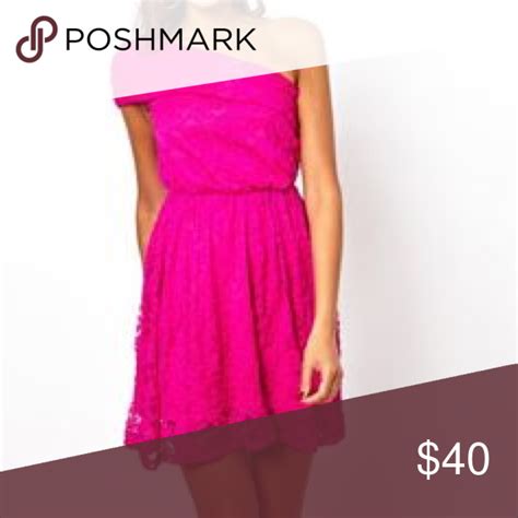 Hot Pink Lace One Shoulder Asos Dress