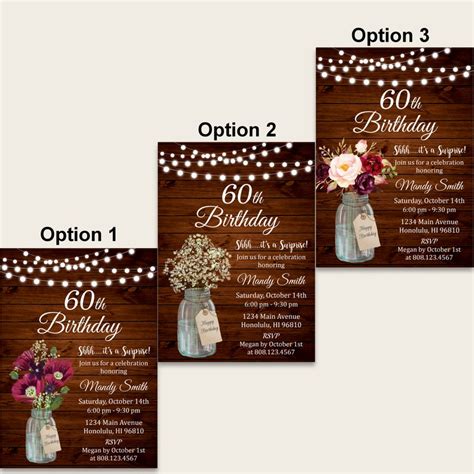 80th Birthday Invitations For Women Rustic Birthday Invitation Etsy